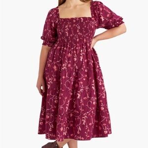 LIKE NEW Hill House Nesli dress in Burgundy Floral